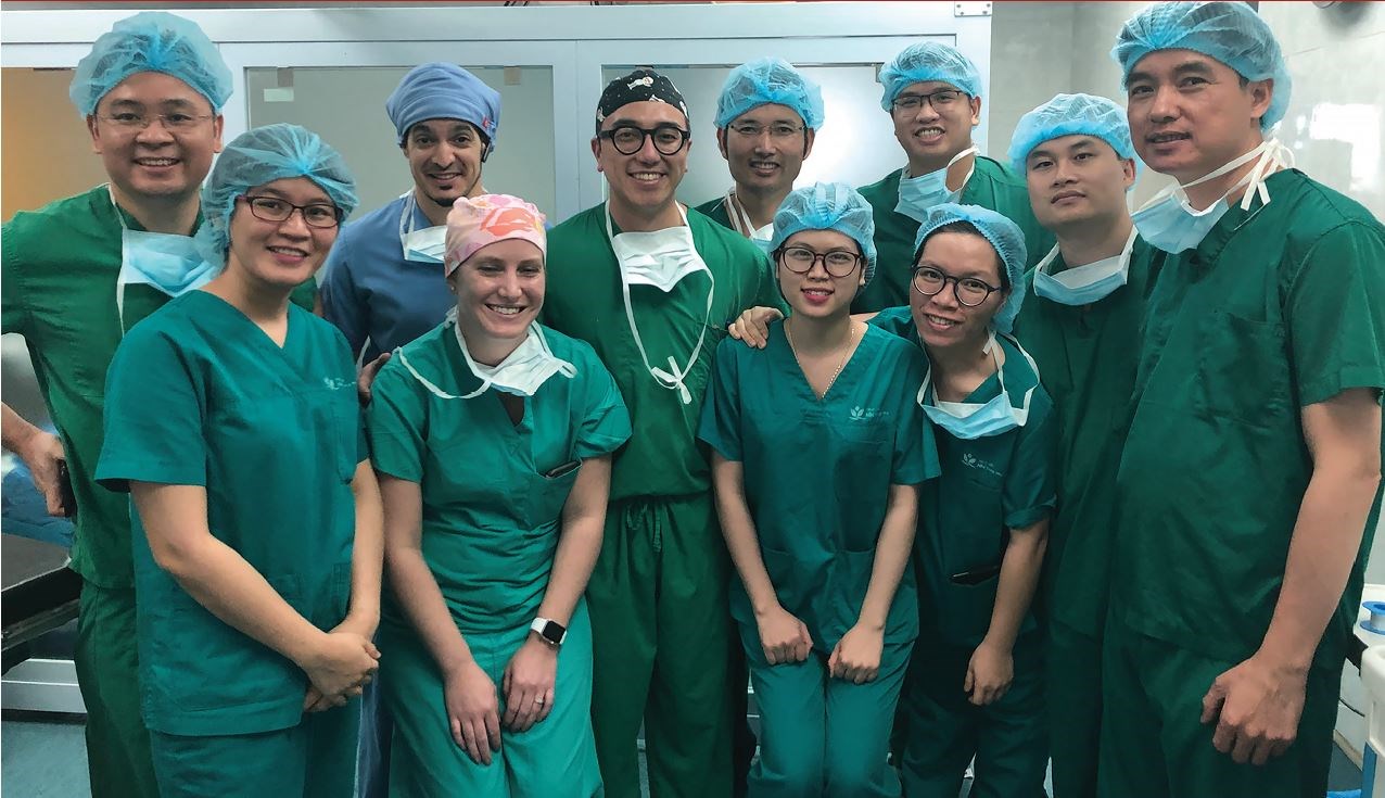 Dr. Nguyen with the Vietnamese OR team at VNCH, 2019.